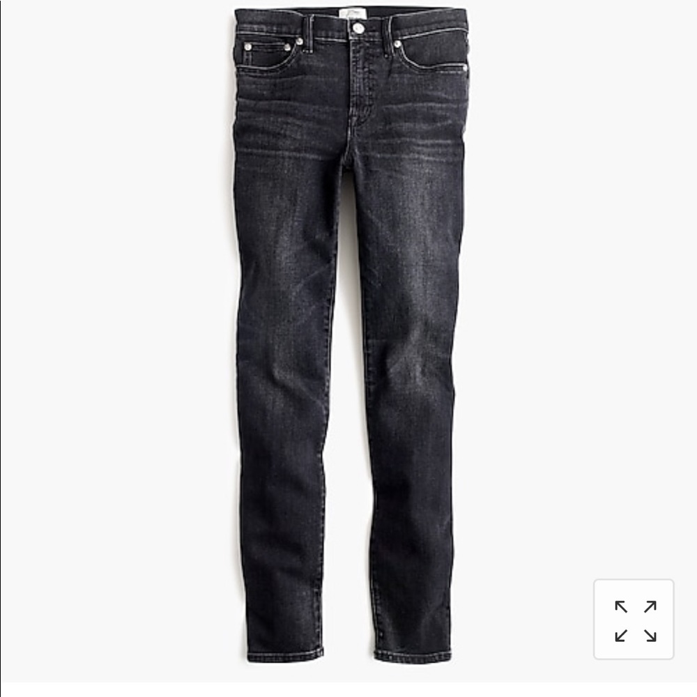 J Crew 9 inch high rise toothpick charcoal jeans